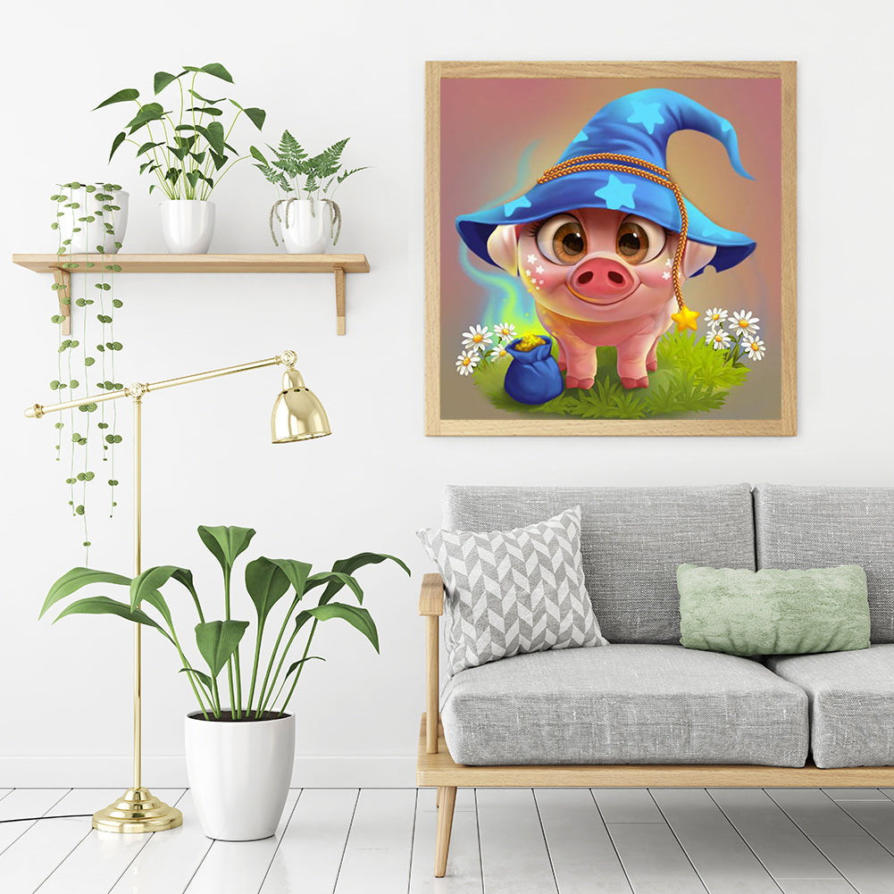 Cute Pig - Full Round Drill Diamond Painting 30*30CM