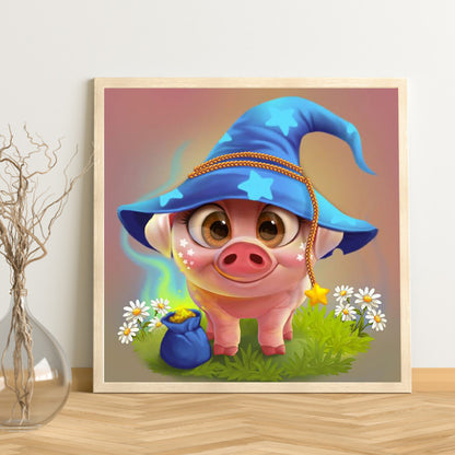 Cute Pig - Full Round Drill Diamond Painting 30*30CM