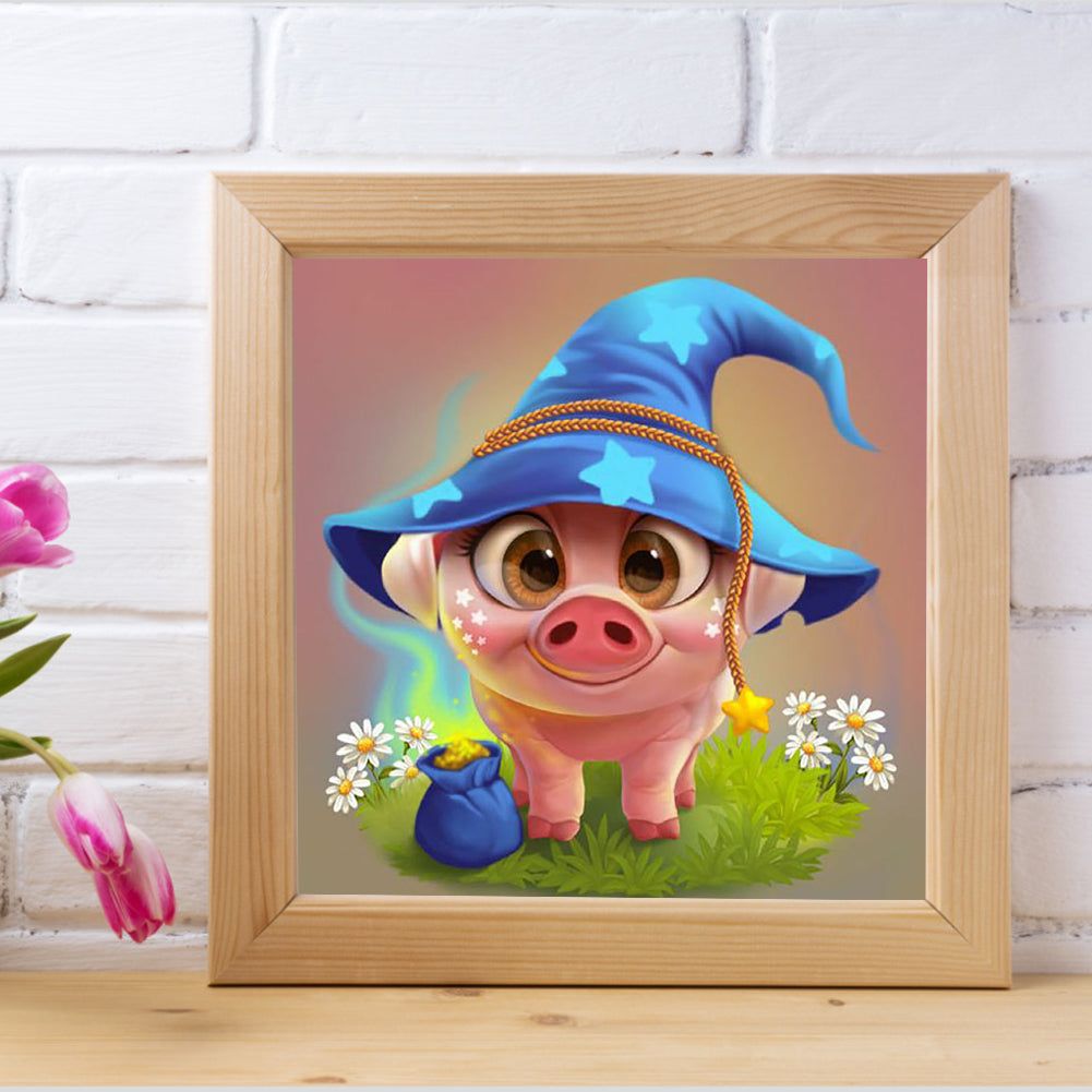 Cute Pig - Full Round Drill Diamond Painting 30*30CM