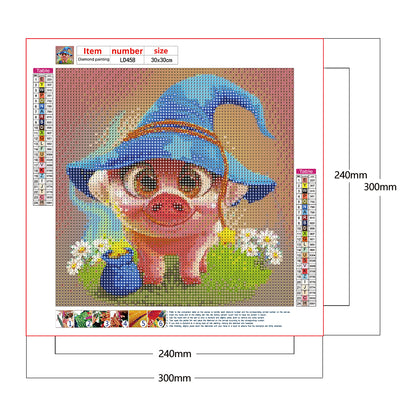 Cute Pig - Full Round Drill Diamond Painting 30*30CM