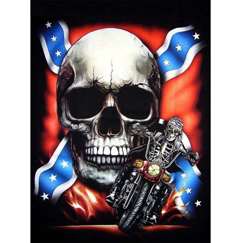 Flag Skeleton - Full Round Drill Diamond Painting 30*40CM