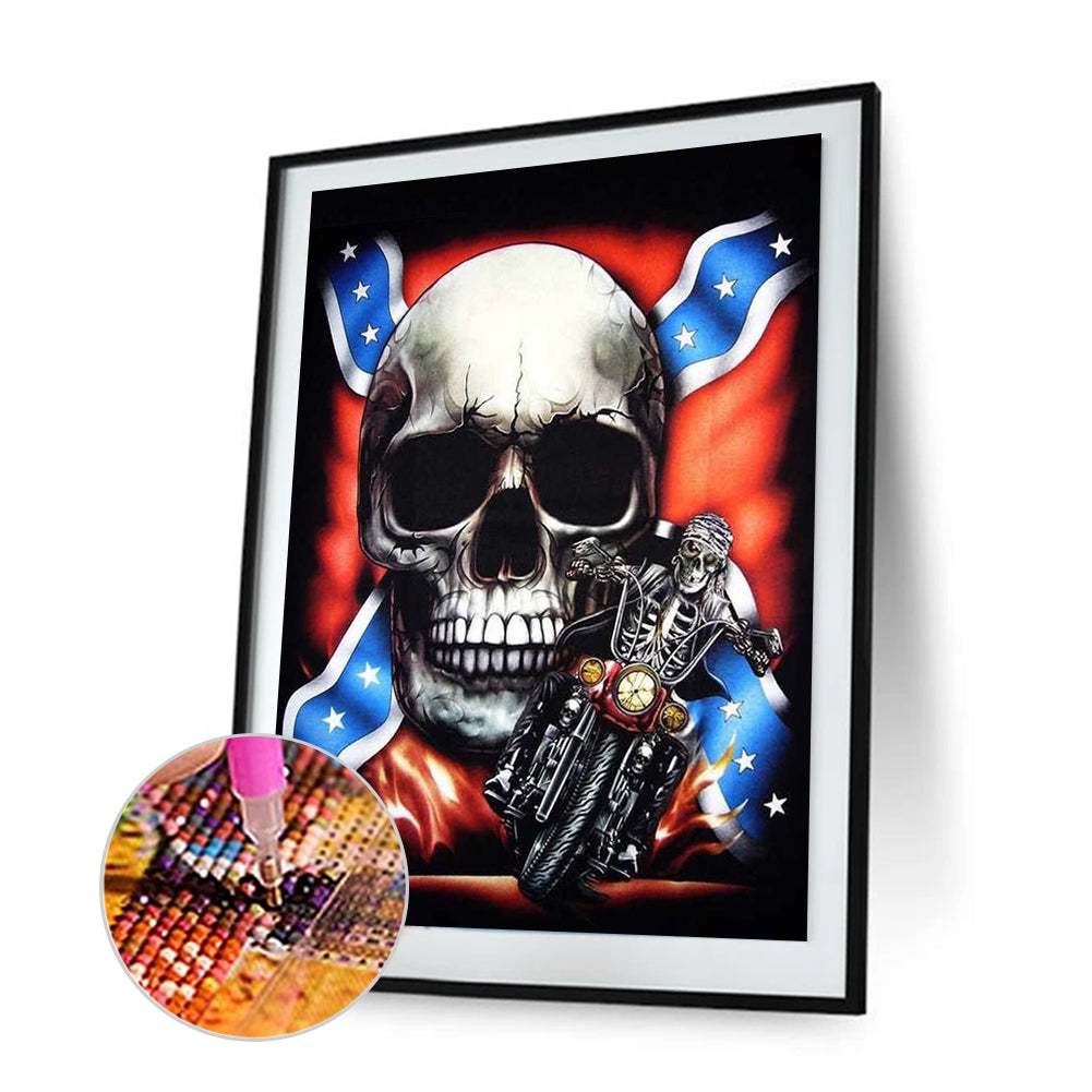 Flag Skeleton - Full Round Drill Diamond Painting 30*40CM