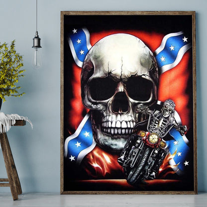 Flag Skeleton - Full Round Drill Diamond Painting 30*40CM