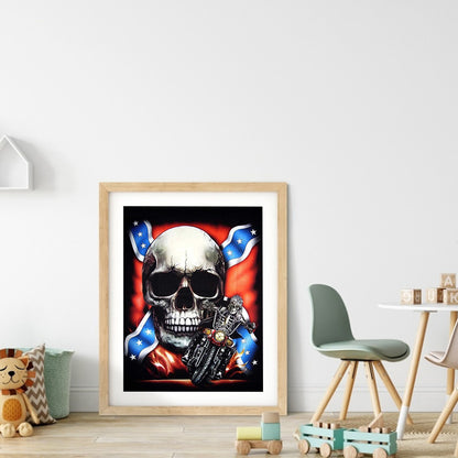 Flag Skeleton - Full Round Drill Diamond Painting 30*40CM