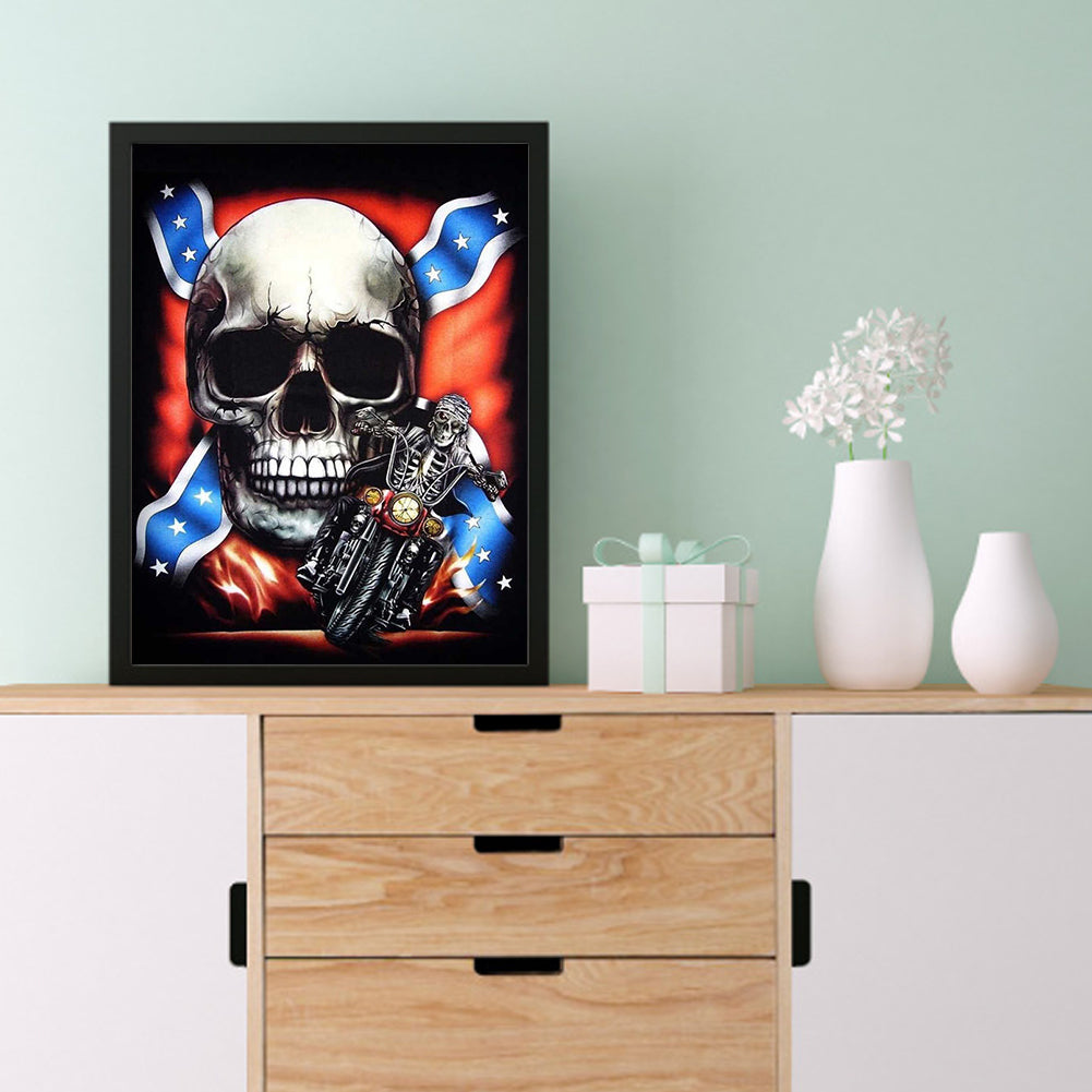 Flag Skeleton - Full Round Drill Diamond Painting 30*40CM