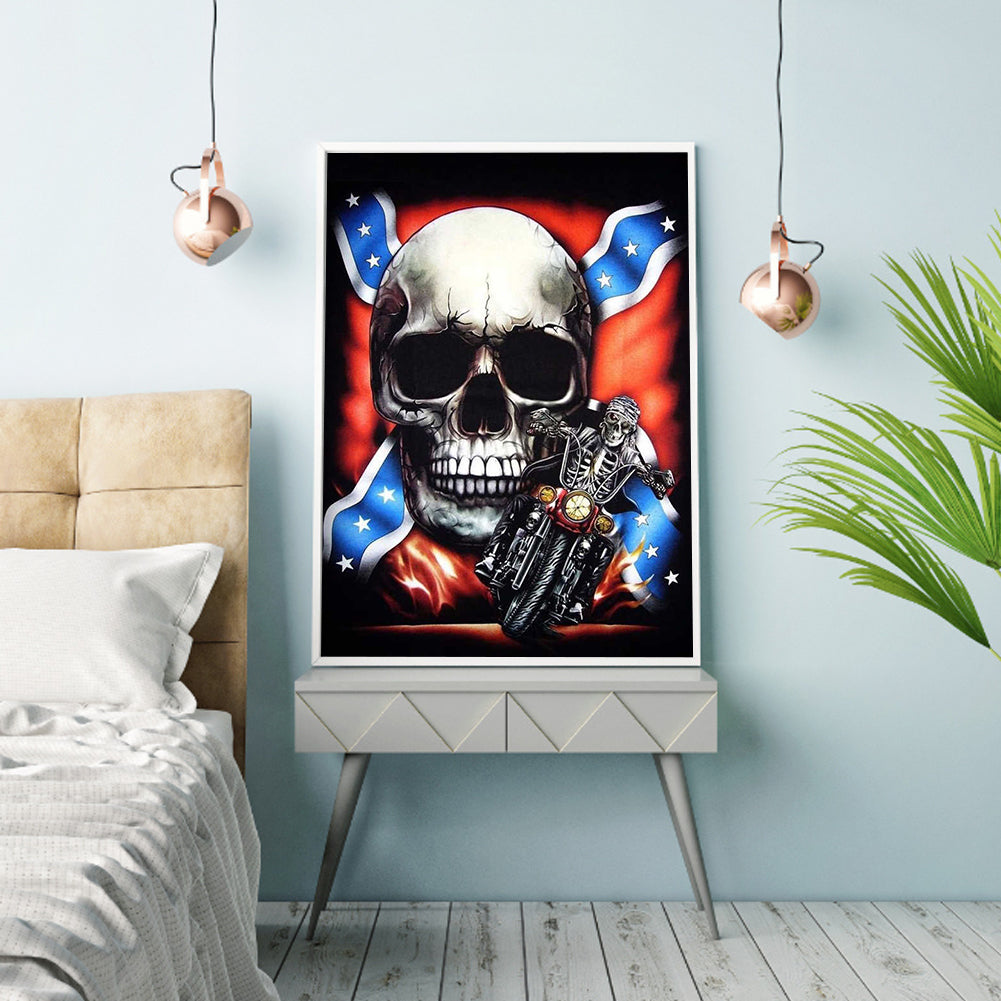 Flag Skeleton - Full Round Drill Diamond Painting 30*40CM