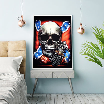 Flag Skeleton - Full Round Drill Diamond Painting 30*40CM