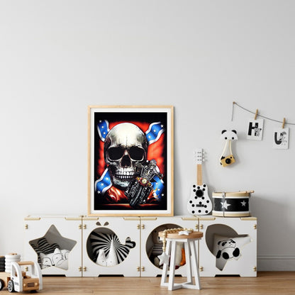 Flag Skeleton - Full Round Drill Diamond Painting 30*40CM