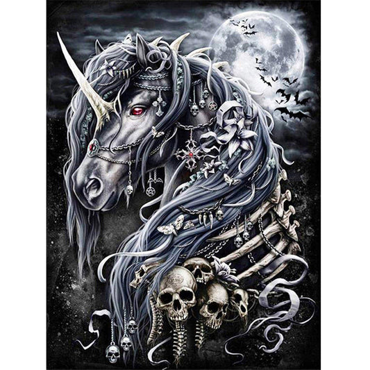 Unicorn Skeleton - Full Round Drill Diamond Painting 35*45CM