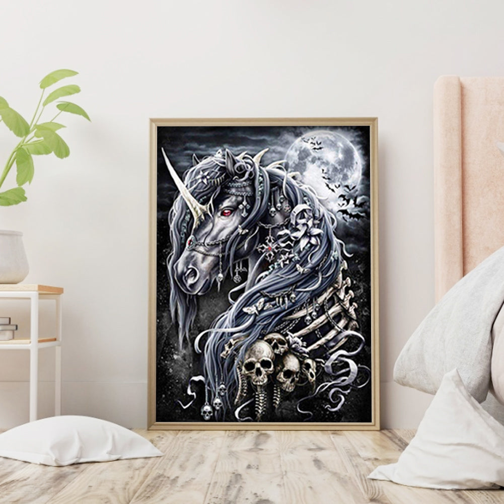 Unicorn Skeleton - Full Round Drill Diamond Painting 35*45CM