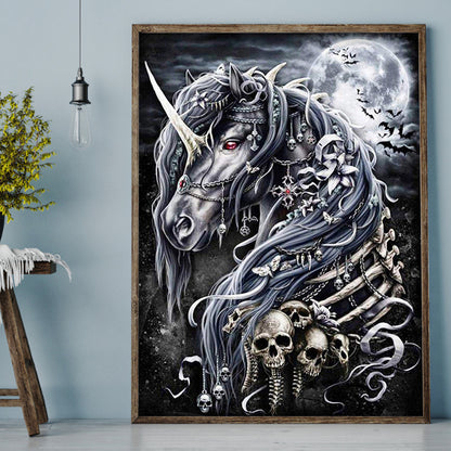 Unicorn Skeleton - Full Round Drill Diamond Painting 35*45CM