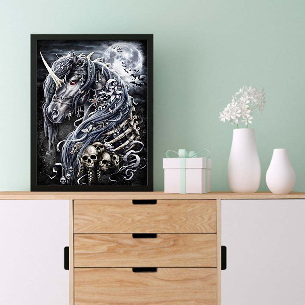 Unicorn Skeleton - Full Round Drill Diamond Painting 35*45CM