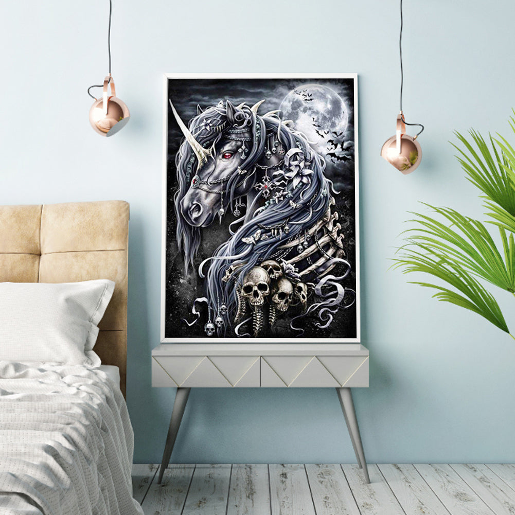 Unicorn Skeleton - Full Round Drill Diamond Painting 35*45CM