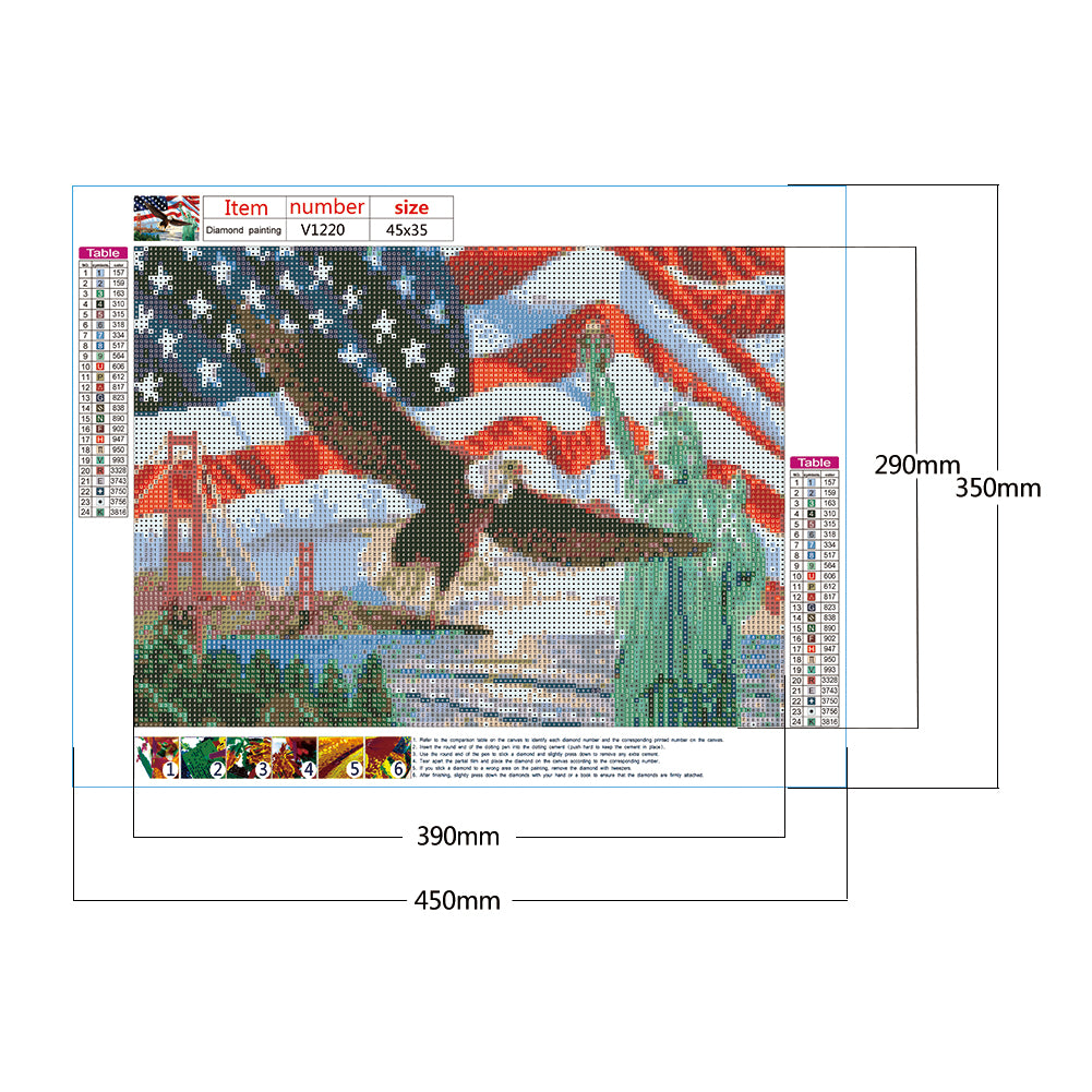 Statue of Liberty - Full Round Drill Diamond Painting 45*35CM
