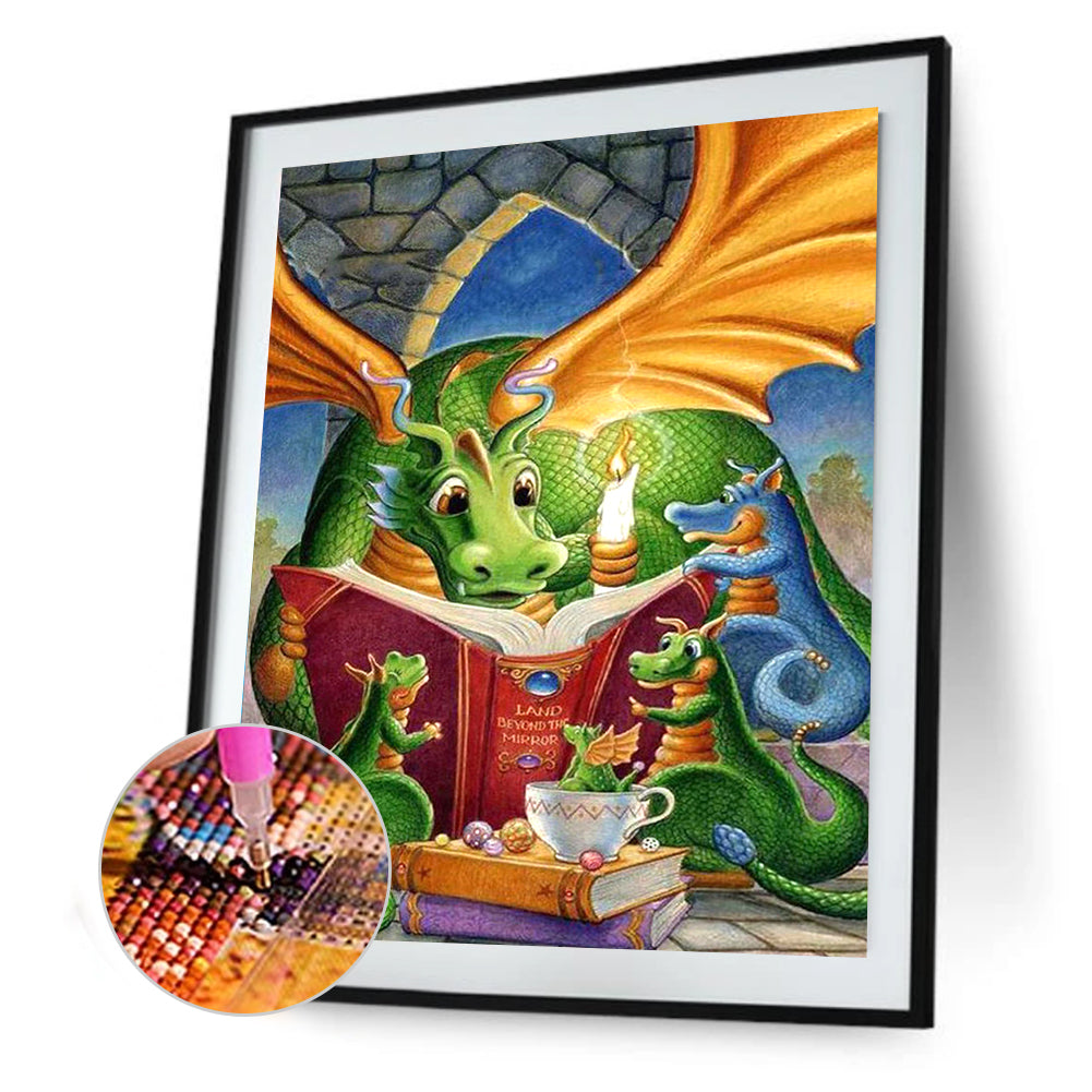 Reading Dragon - Full Square Drill Diamond Painting 40*50CM