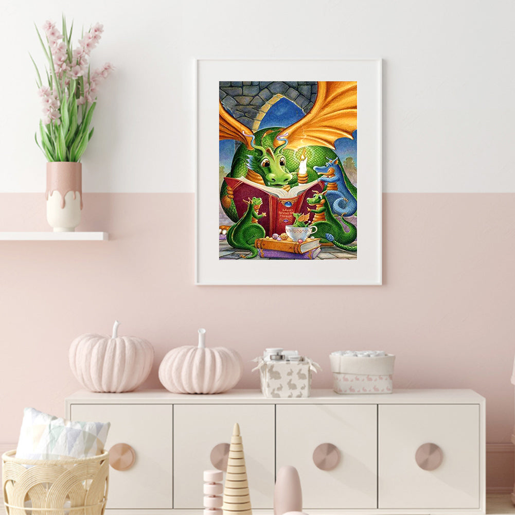 Reading Dragon - Full Square Drill Diamond Painting 40*50CM