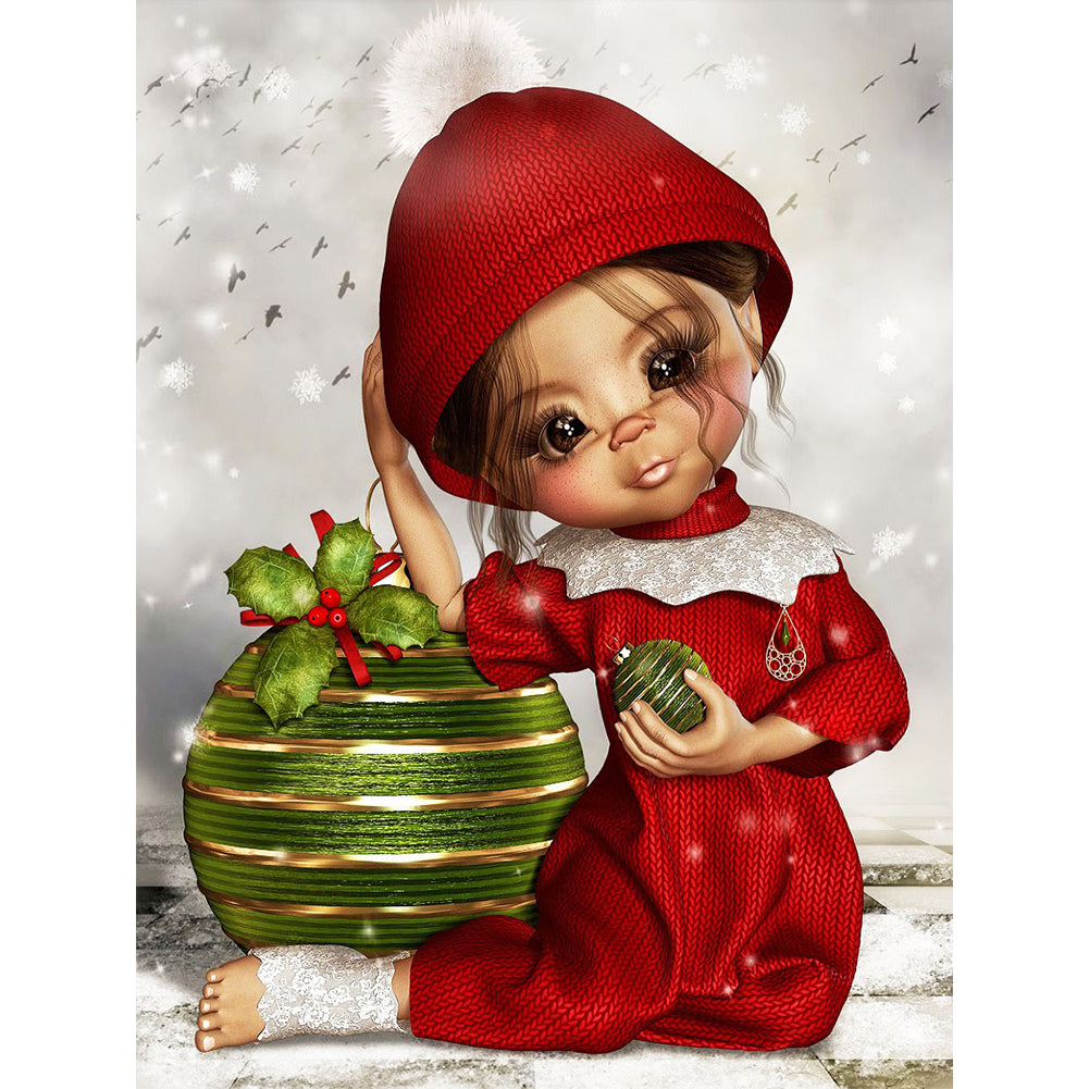 Christmas Doll - Full Round Drill Diamond Painting 30*40CM