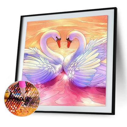 Swan - Full Round Drill Diamond Painting 40*40CM