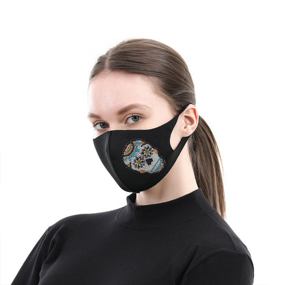 DIY Partial Drill Diamond Painting Face Mask with Chain Mosaic Kit Crafts