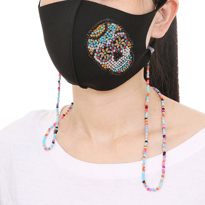 DIY Partial Drill Diamond Painting Face Mask with Chain Mosaic Kit Crafts