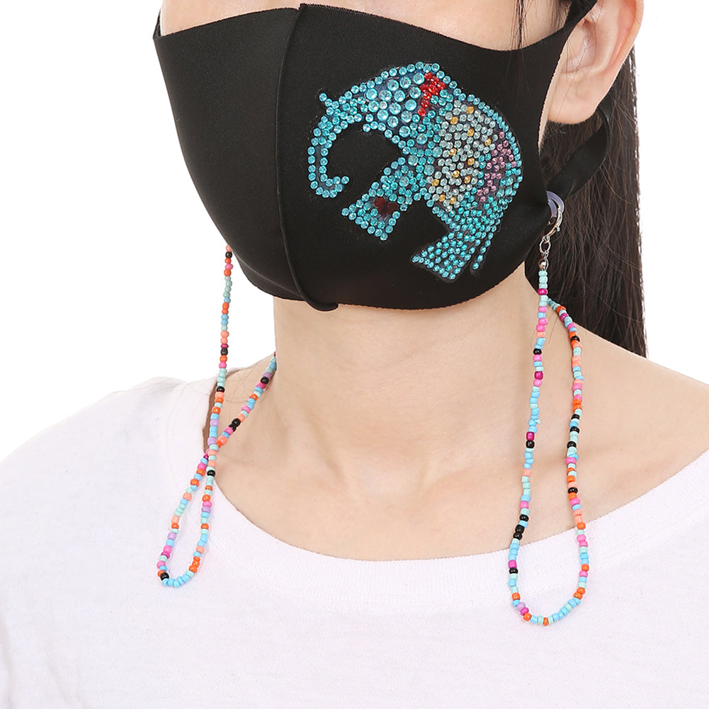 DIY Partial Drill Diamond Painting Face Mask with Chain Mosaic Kit Crafts