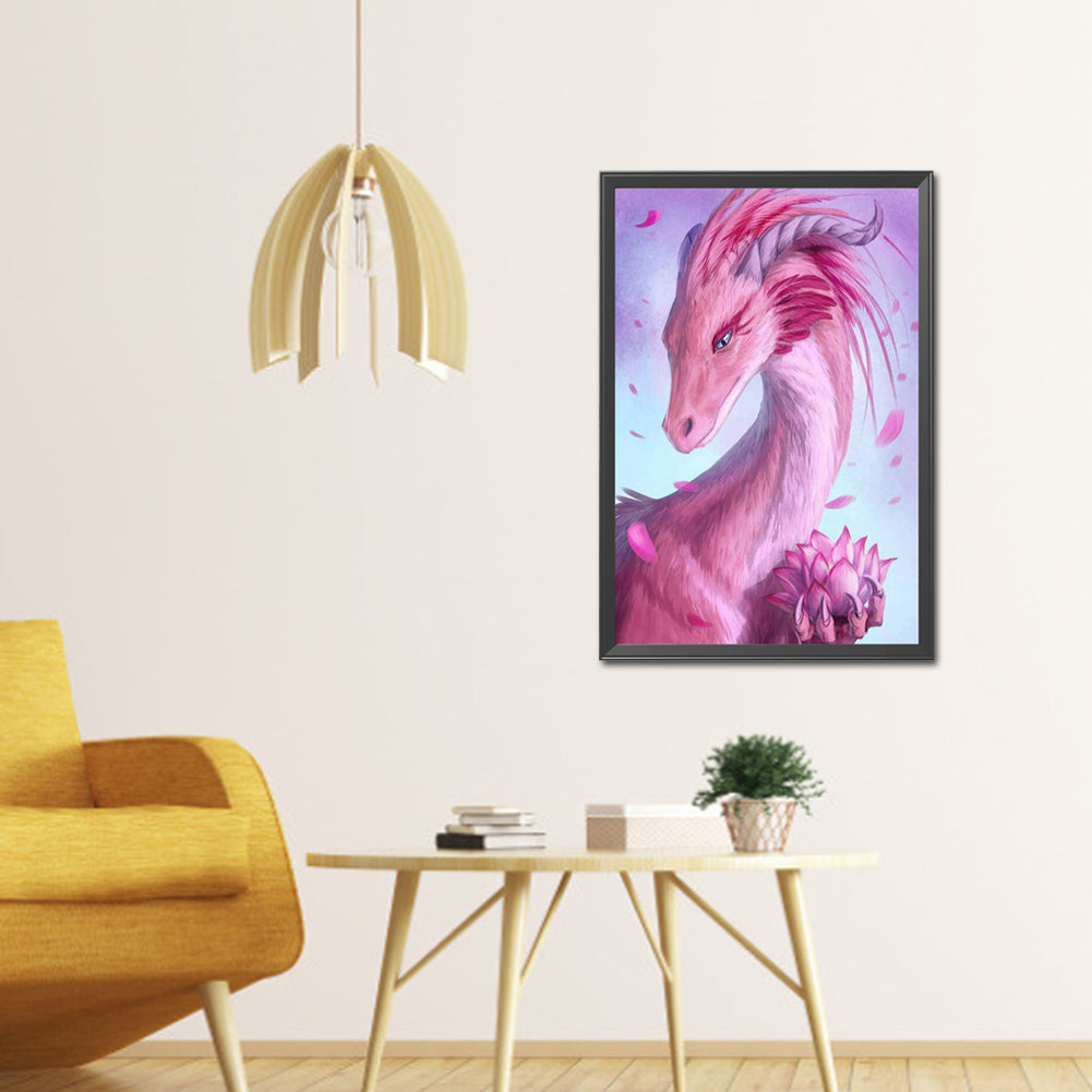 Pink Dragon - Full Round Drill Diamond Painting 40*60CM