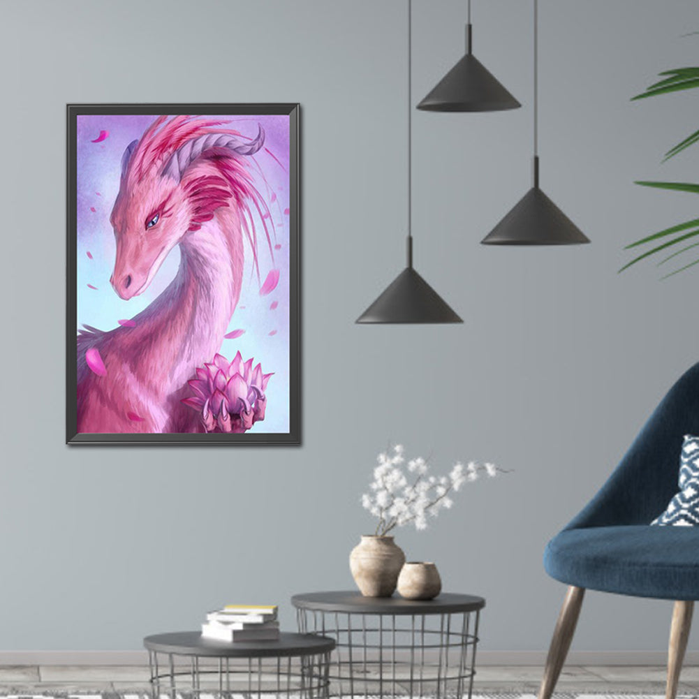 Pink Dragon - Full Round Drill Diamond Painting 40*60CM