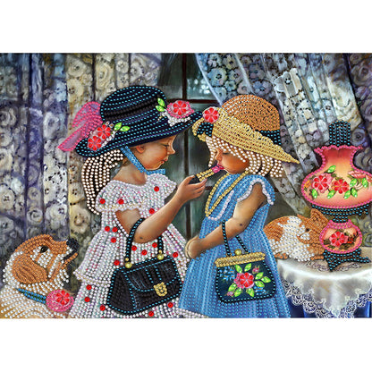 Two Girls - Special Shaped Drill Diamond Painting 40*30CM