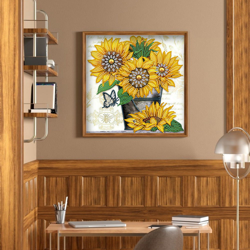 Sunflower - Special Shaped Drill Diamond Painting 30*30CM