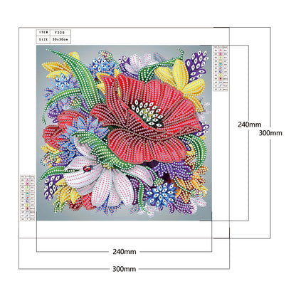 Flower Plant - Special Shaped Drill Diamond Painting 30*30CM