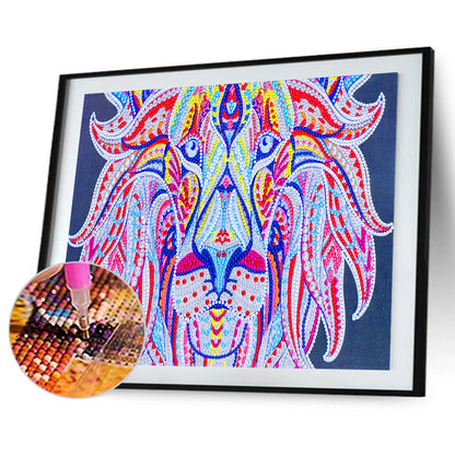 Luminous Lion - Special Shaped Drill Diamond Painting 40*30CM