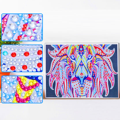 Luminous Lion - Special Shaped Drill Diamond Painting 40*30CM