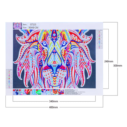 Luminous Lion - Special Shaped Drill Diamond Painting 40*30CM