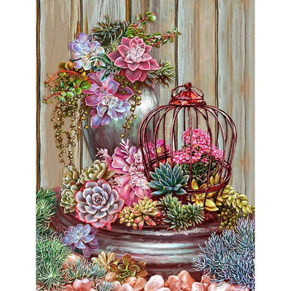 Succulent Plant - Full Round Drill Diamond Painting 30*40CM