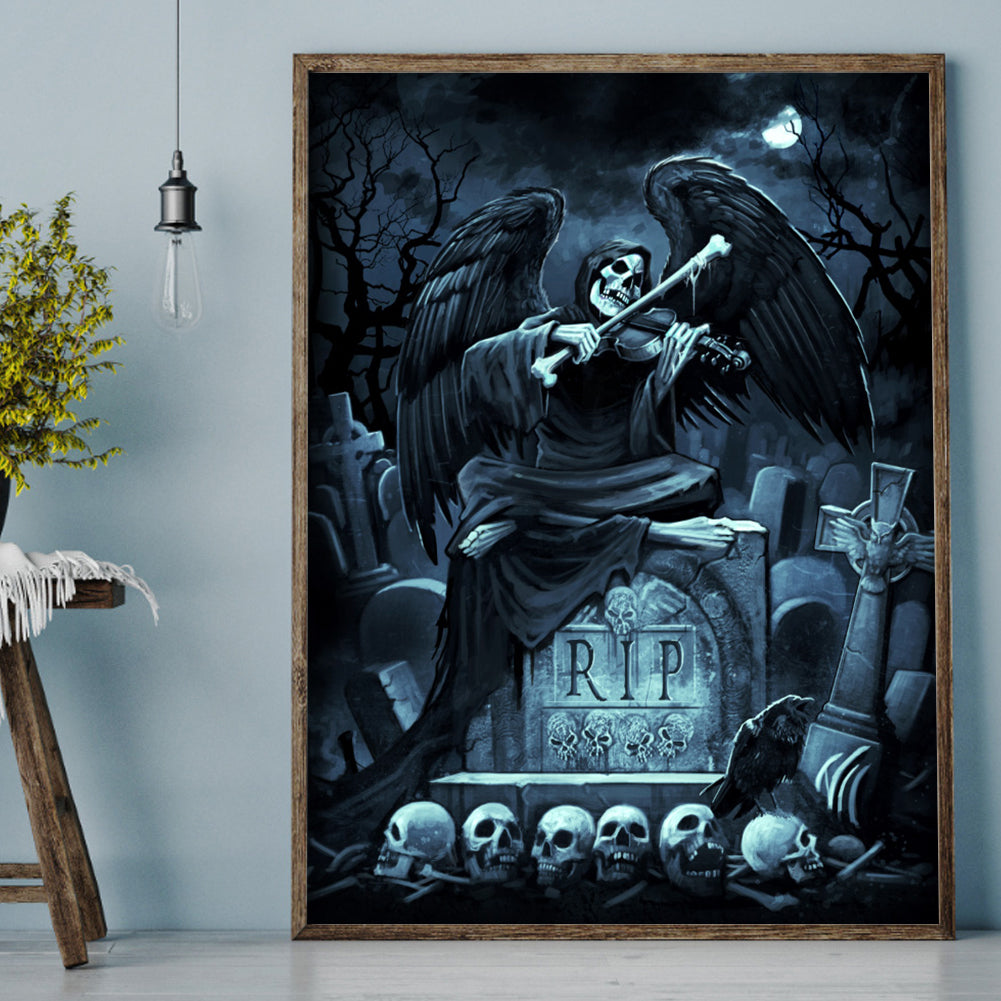 Skull Angel - Full Round Drill Diamond Painting 30*40CM