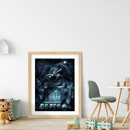 Skull Angel - Full Round Drill Diamond Painting 30*40CM