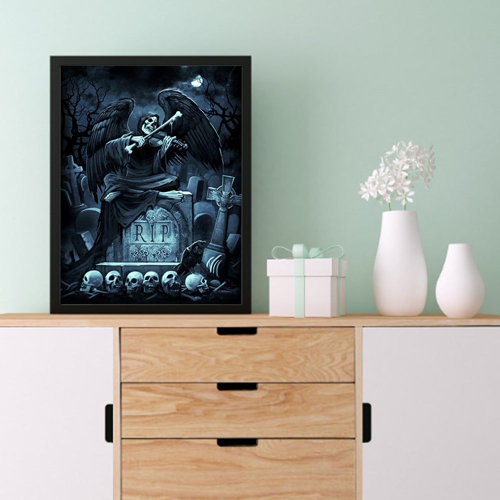 Skull Angel - Full Round Drill Diamond Painting 30*40CM