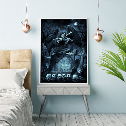 Skull Angel - Full Round Drill Diamond Painting 30*40CM