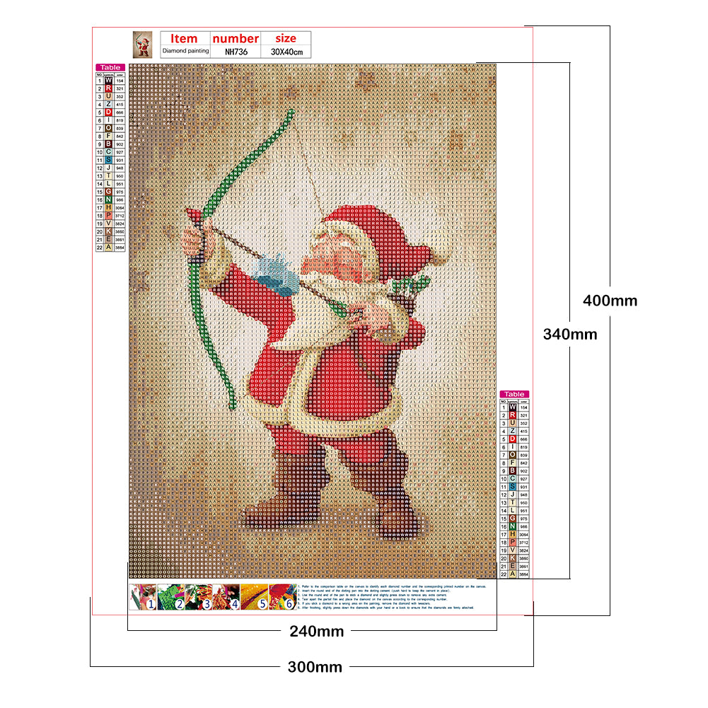 Santa Christmas - Full Round Drill Diamond Painting 30*40CM