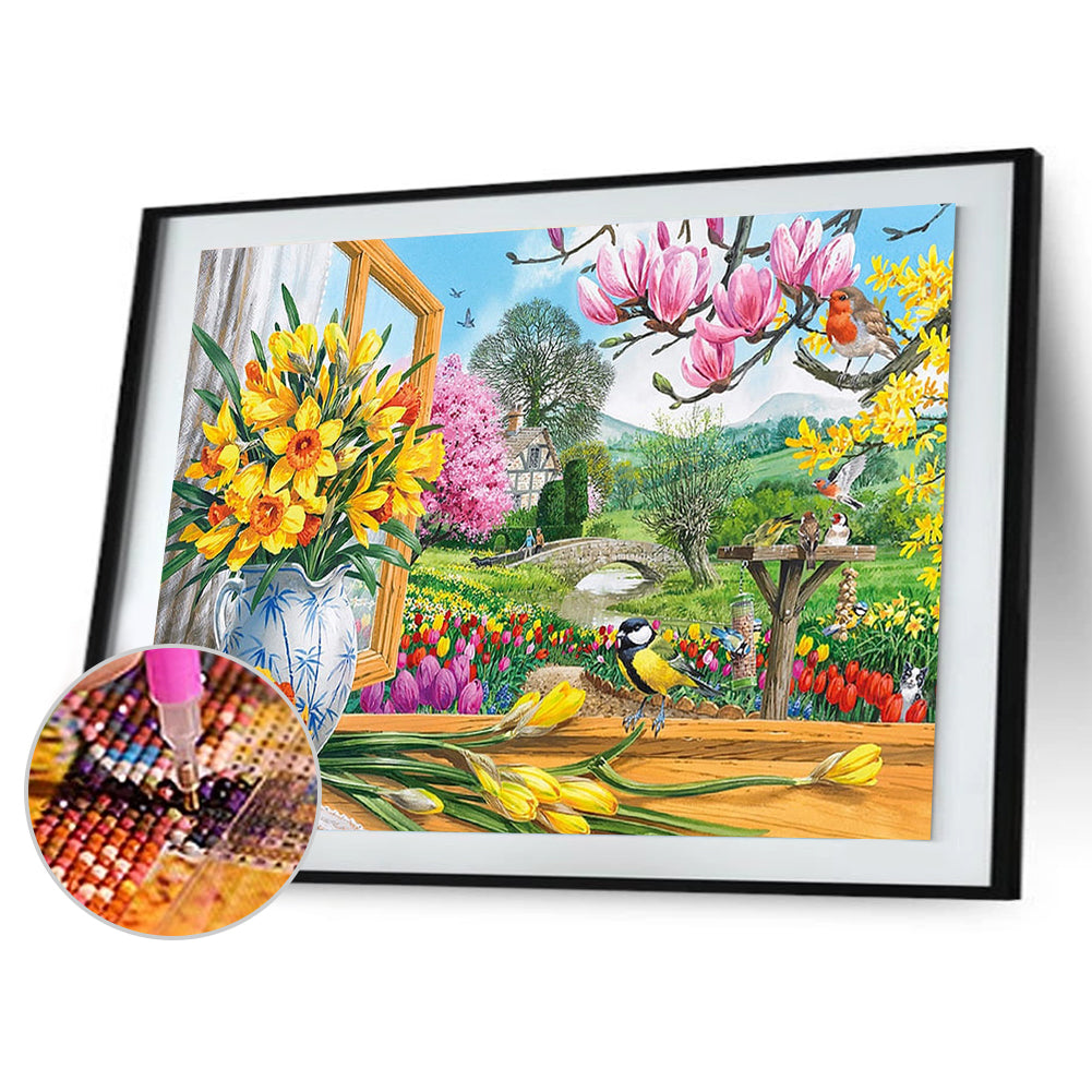 Garden Scenery - Full Round Drill Diamond Painting 40*30CM