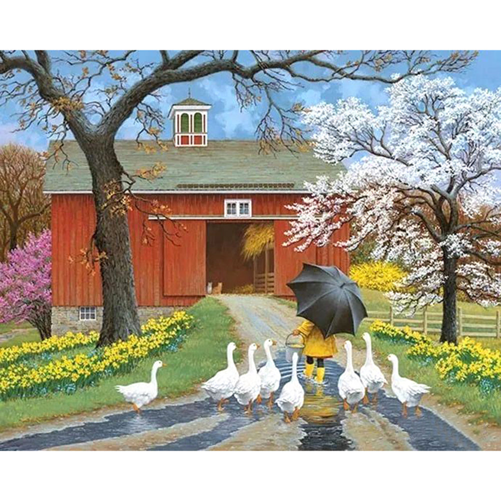 Garden Scenery - Full Round Drill Diamond Painting 40*30CM