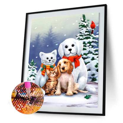 Cat Dog - Full Round Drill Diamond Painting 30*40CM