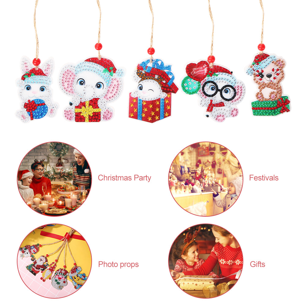 Double-side Christmas Diamond Painting DIY Hanging Pendant Trees Decoration