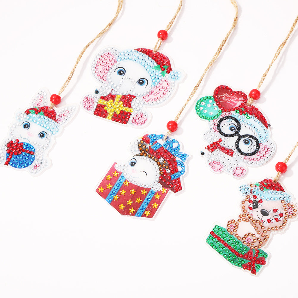 Double-side Christmas Diamond Painting DIY Hanging Pendant Trees Decoration