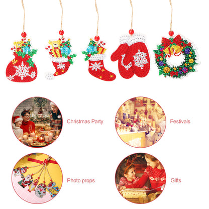 Double-side Christmas Diamond Painting DIY Hanging Pendant Trees Decoration