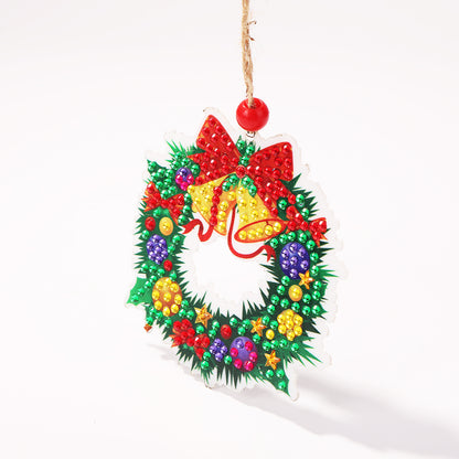 Double-side Christmas Diamond Painting DIY Hanging Pendant Trees Decoration