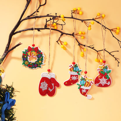 Double-side Christmas Diamond Painting DIY Hanging Pendant Trees Decoration