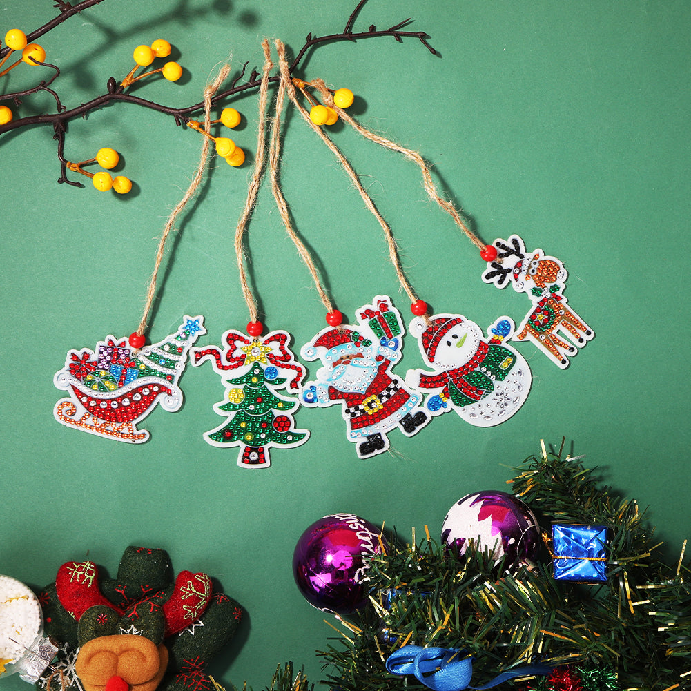 Double-side Christmas Diamond Painting DIY Hanging Pendant Trees Decoration
