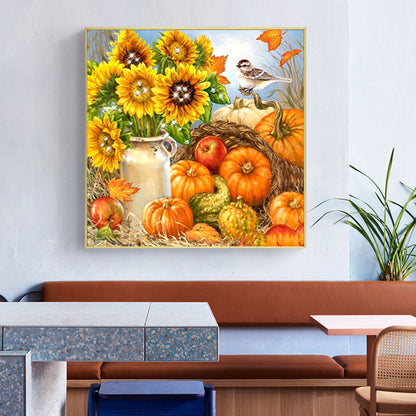 Sunflower Pumpkin - Full Round Drill Diamond Painting 40*40CM