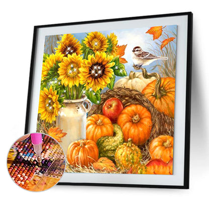 Sunflower Pumpkin - Full Round Drill Diamond Painting 40*40CM